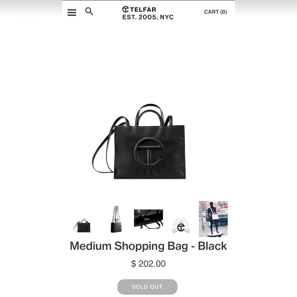 MEDIUM TELFAR BAG - BLACK - LIKE NEW 9.5/10 - Picture 1 of 7